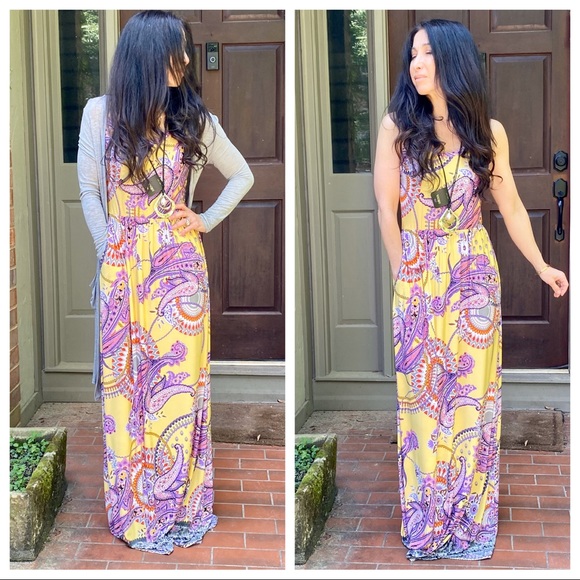 Sleeveless tank floral maxi with side pockets - Picture 3 of 6